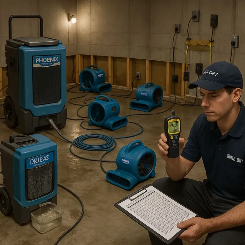 Structural Drying and Dehumidification process in Port Allen, LA